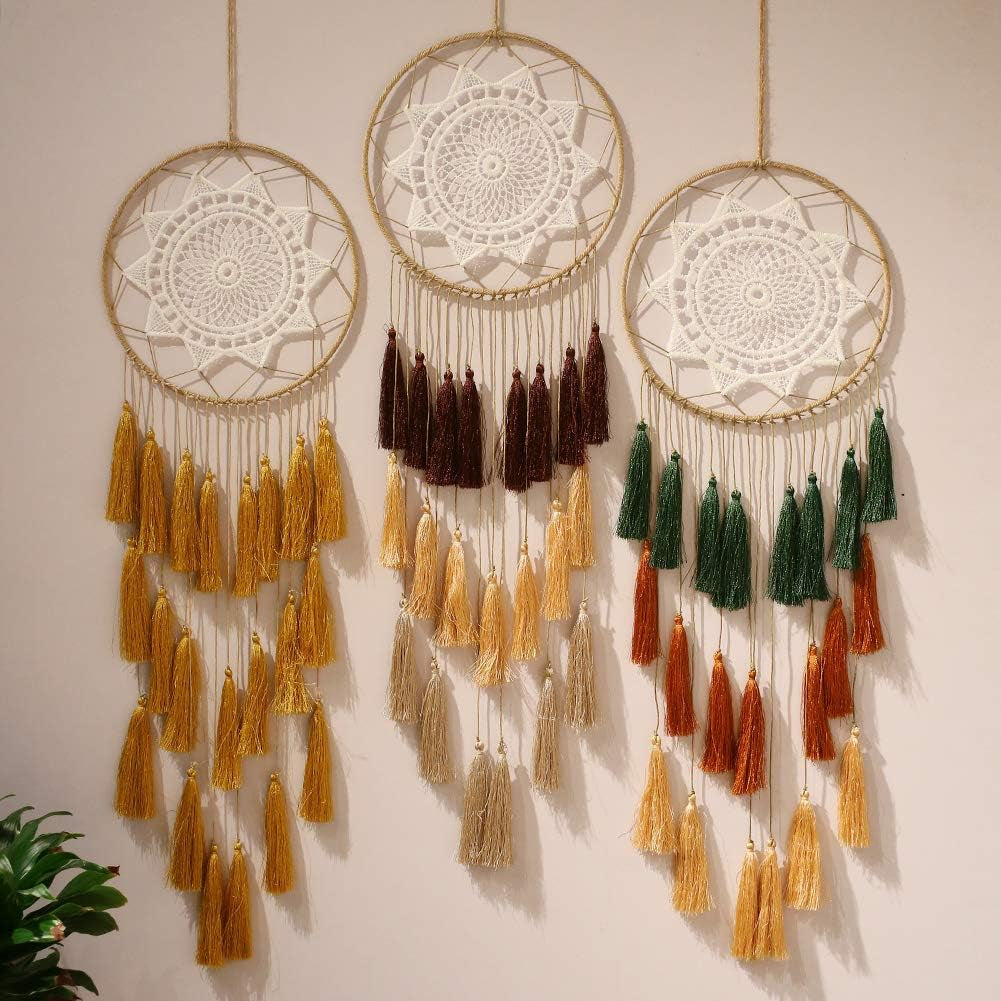 Macrame Dream Catcher Wall Hanging, Large Boho Room Decor