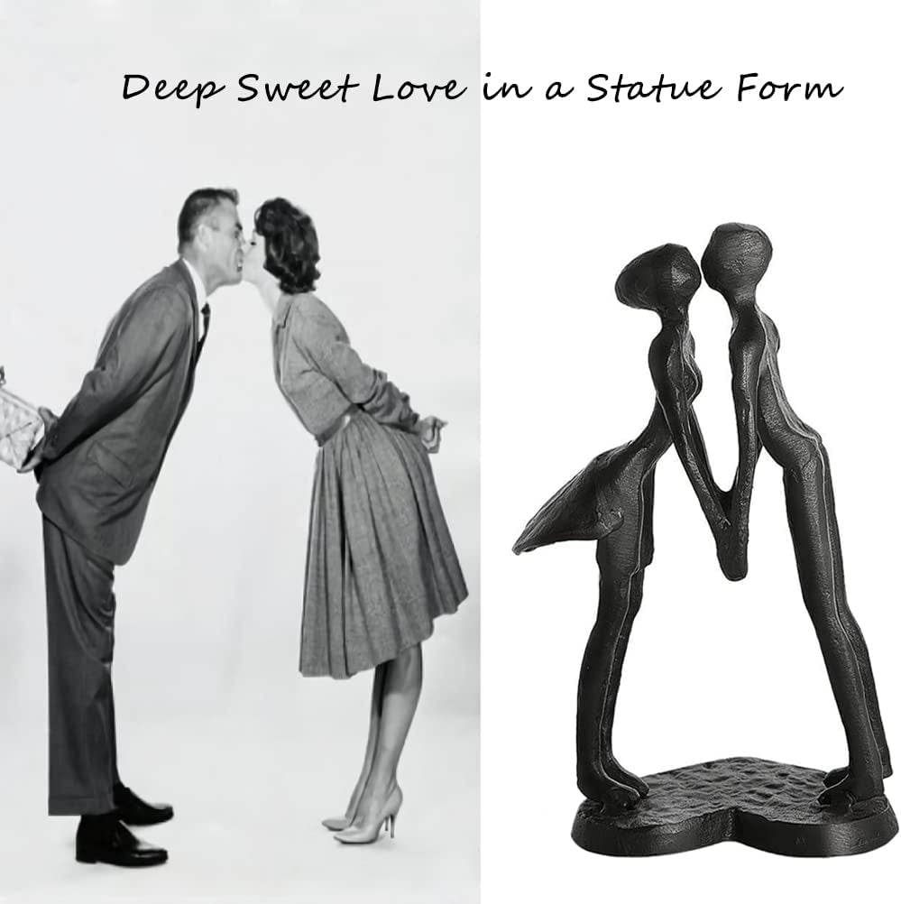 Small Cast Iron Couple Statue, 6Th Anniversary for Wife Husband