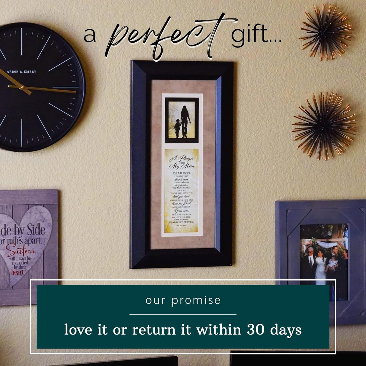 A Prayer for My Mom Traditional Wood Wall Plaque 8"X16" | Made in USA | Inspirational Christian Home Décor with Sentimental Verse for Mother | Faith-Based Decorative Sign for Living Room, Bedroom, Hallway