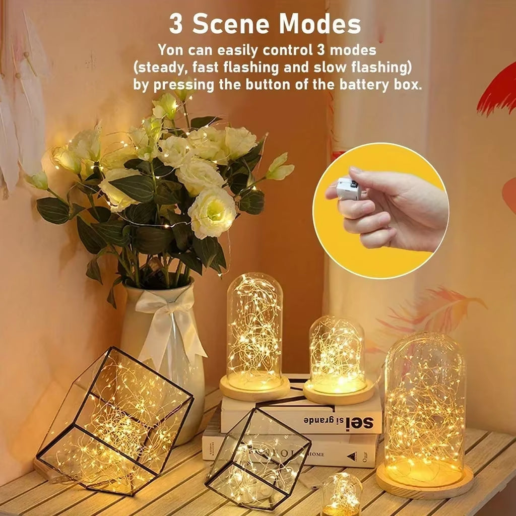 Outside 10 Pack Waterproof Mini Fairy Lights Copper with 3 Speed Modes for Christmas Decorations and Outdoor Use Battery Powered