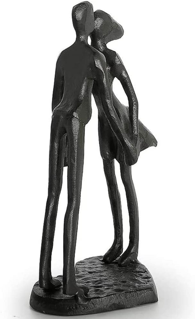 Small Cast Iron Couple Statue, 6Th Anniversary for Wife Husband