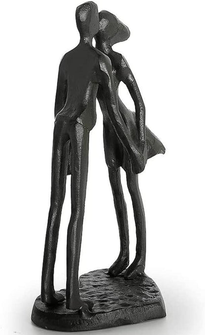 Small Cast Iron Couple Statue, 6Th Anniversary for Wife Husband