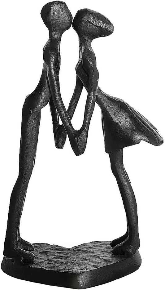 Small Cast Iron Couple Statue, 6Th Anniversary for Wife Husband