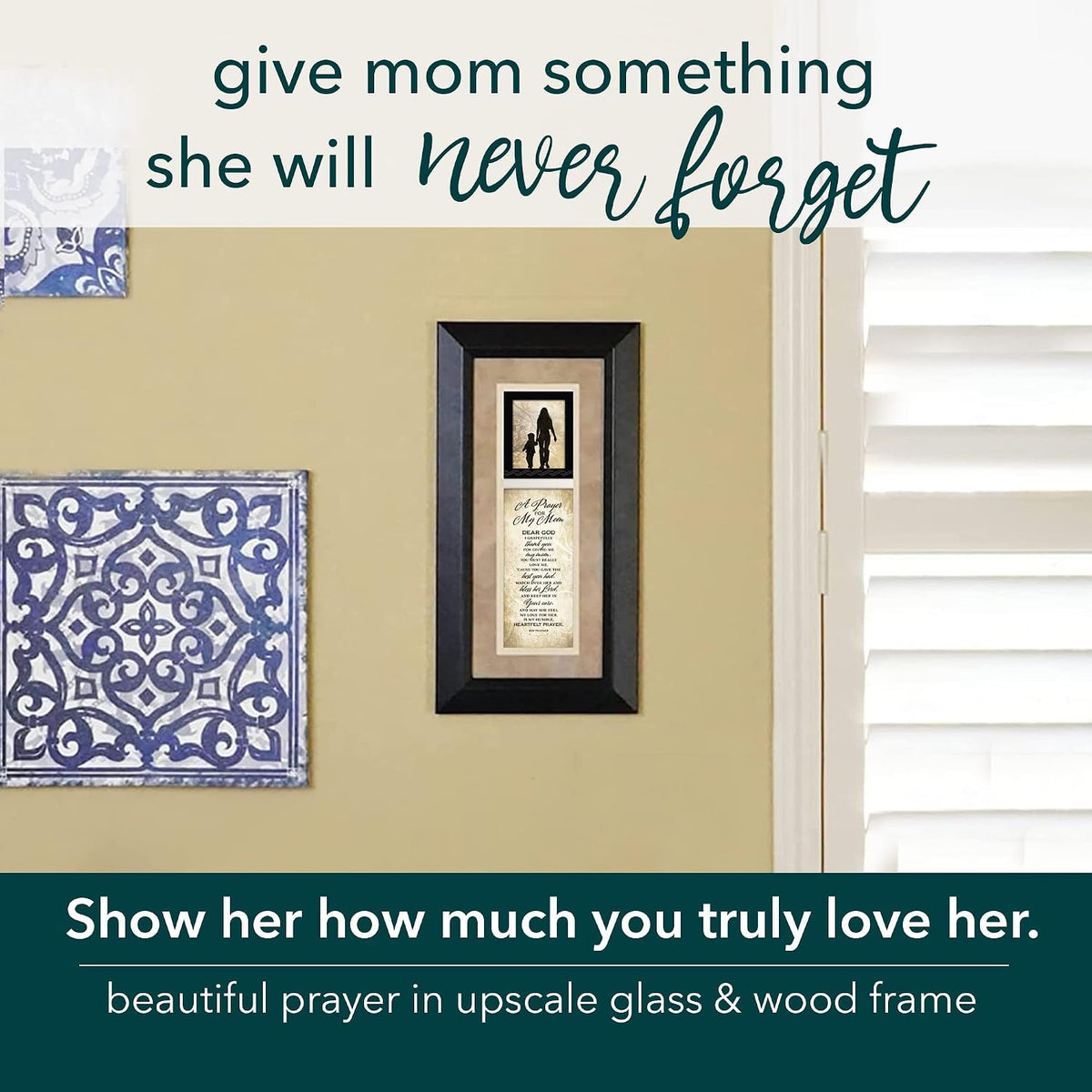 A Prayer for My Mom Traditional Wood Wall Plaque 8"X16" | Made in USA | Inspirational Christian Home Décor with Sentimental Verse for Mother | Faith-Based Decorative Sign for Living Room, Bedroom, Hallway
