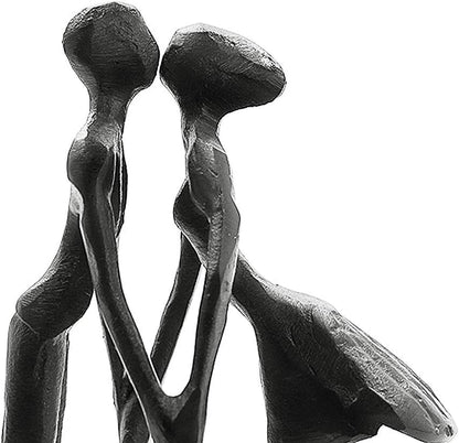 Small Cast Iron Couple Statue, 6Th Anniversary for Wife Husband