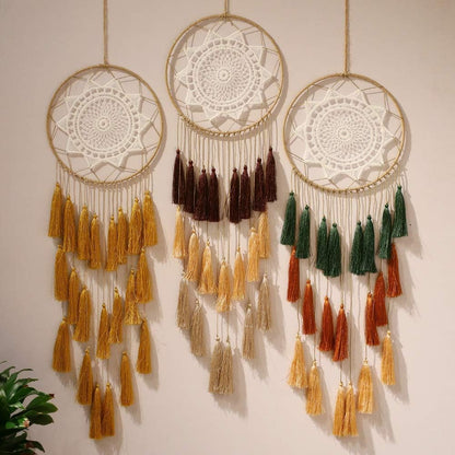 Macrame Dream Catcher Wall Hanging, Large Boho Room Decor