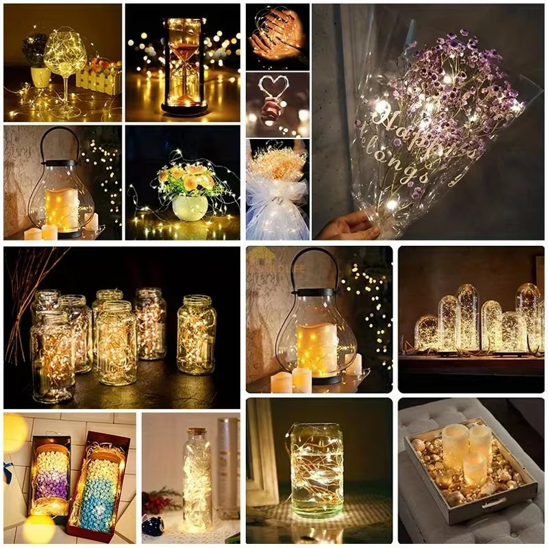Outside 10 Pack Waterproof Mini Fairy Lights Copper with 3 Speed Modes for Christmas Decorations and Outdoor Use Battery Powered